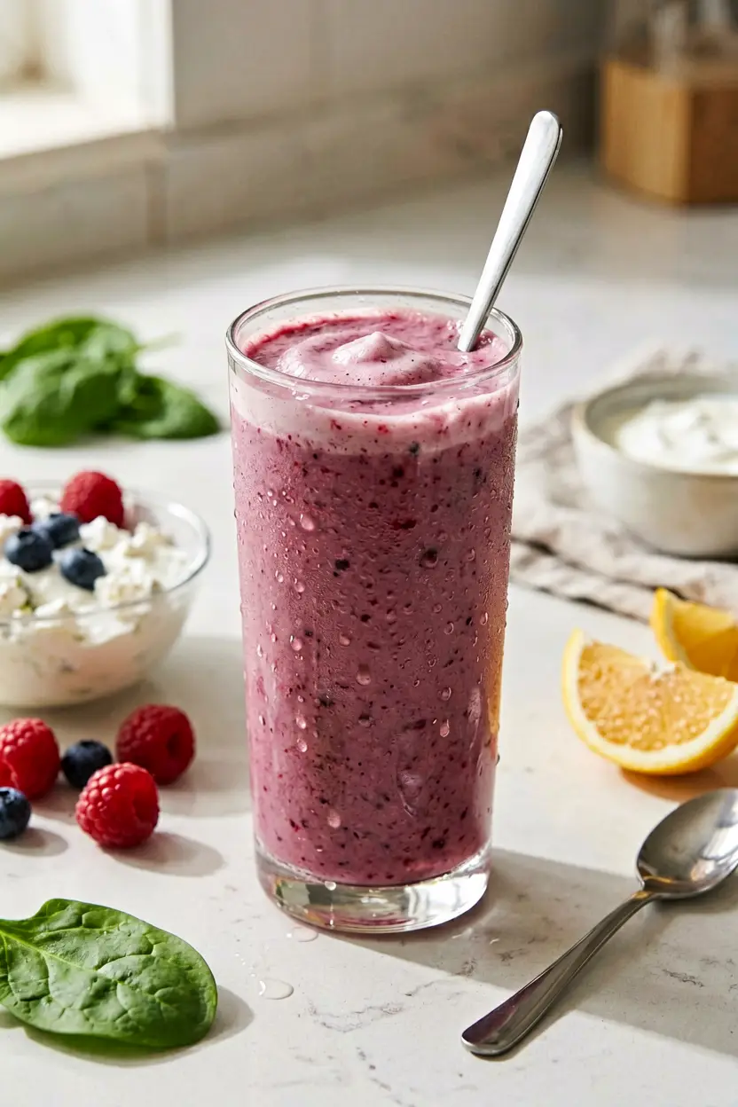 raspberry lemon spinach smoothie