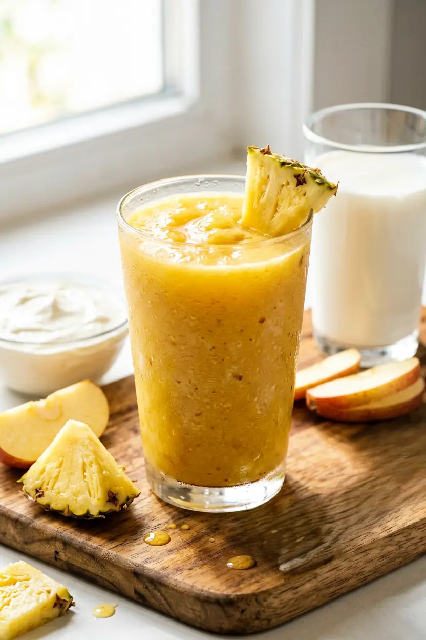 refreshing pineapple smoothie with protein