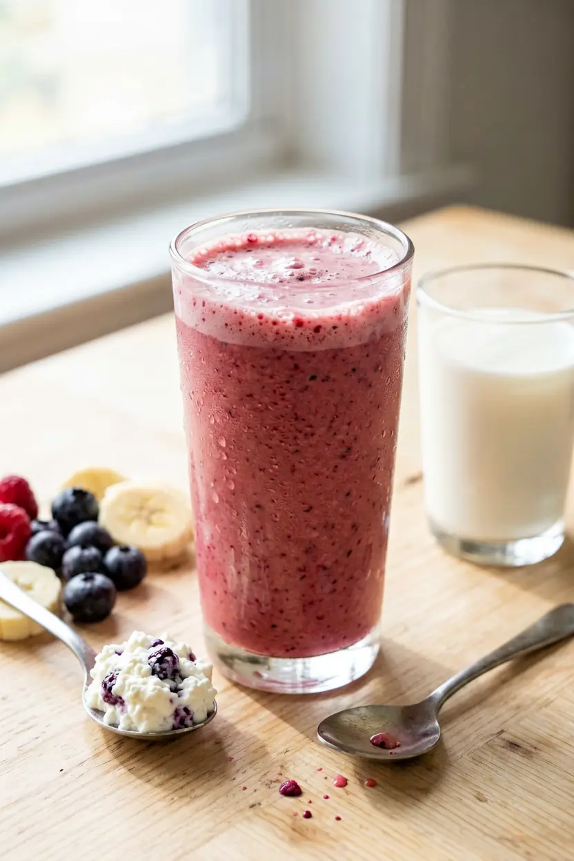 simple blended cottage cheese smoothie
