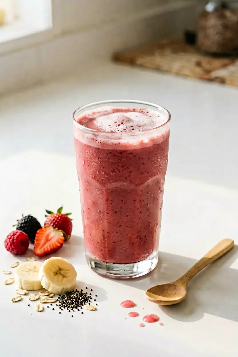 strawberry banana breakfast smoothie
