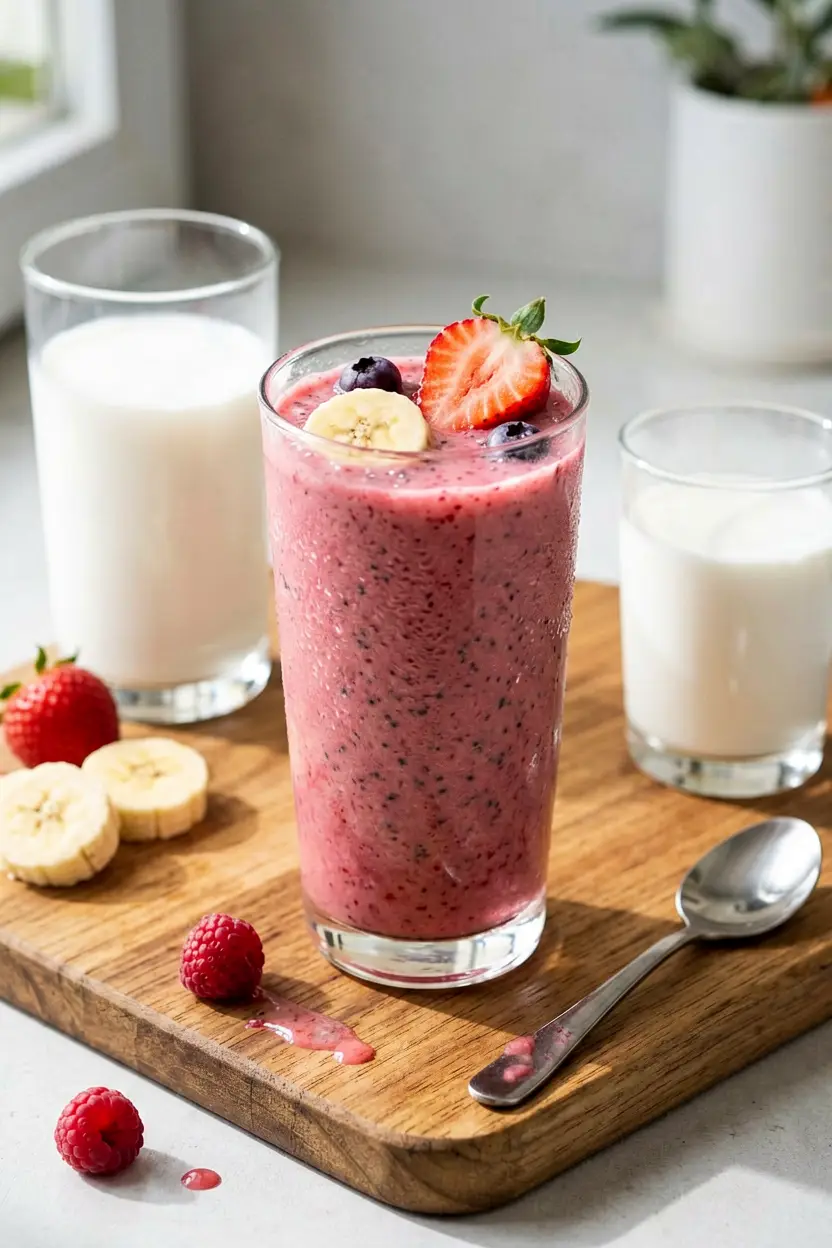 strawberry banana chia smoothie