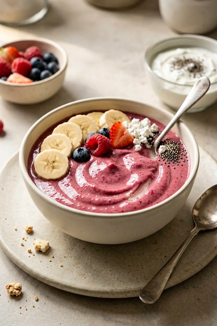 strawberry banana smoothie bowl