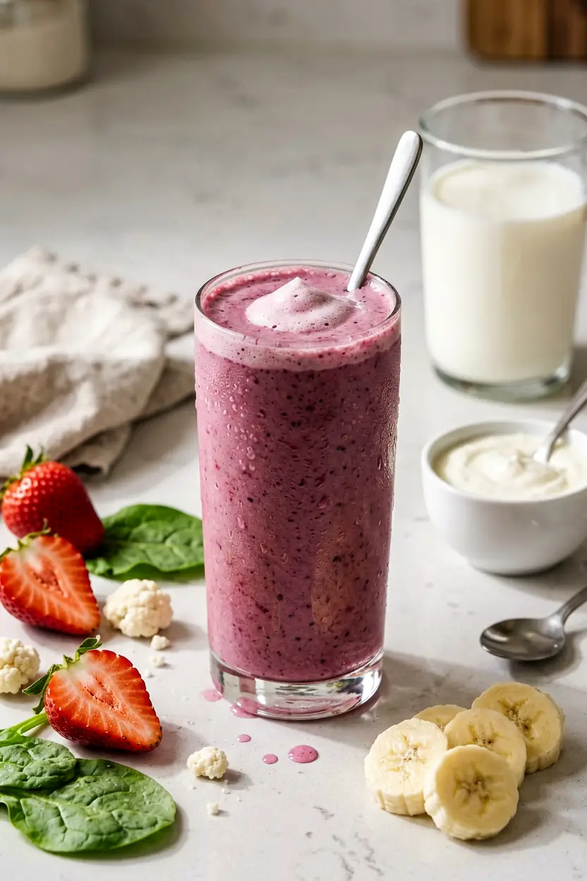 strawberry banana veggie smoothie