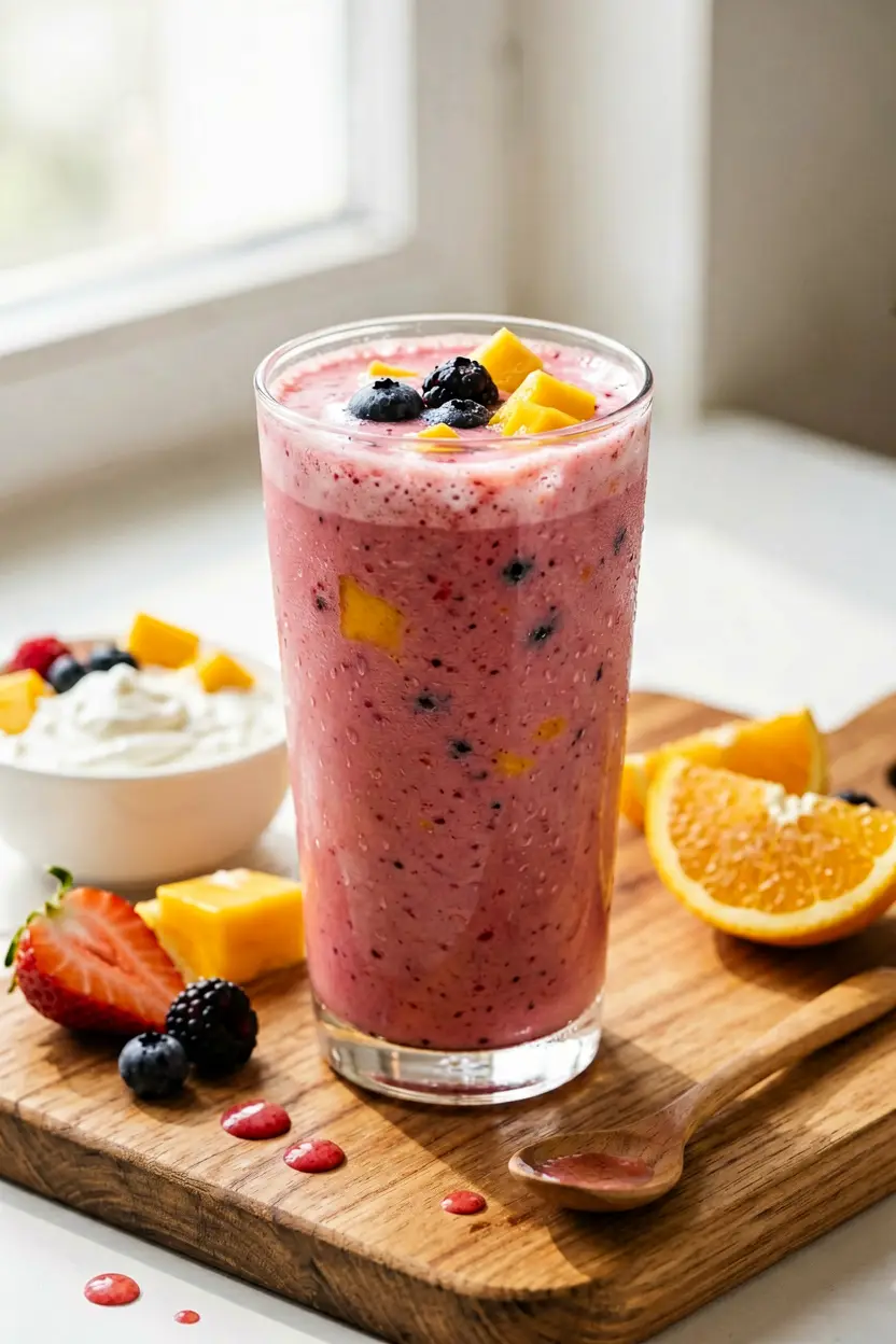 strawberry mango yogurt smoothie