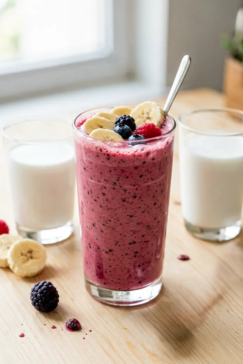 super thick blueberry banana smoothies