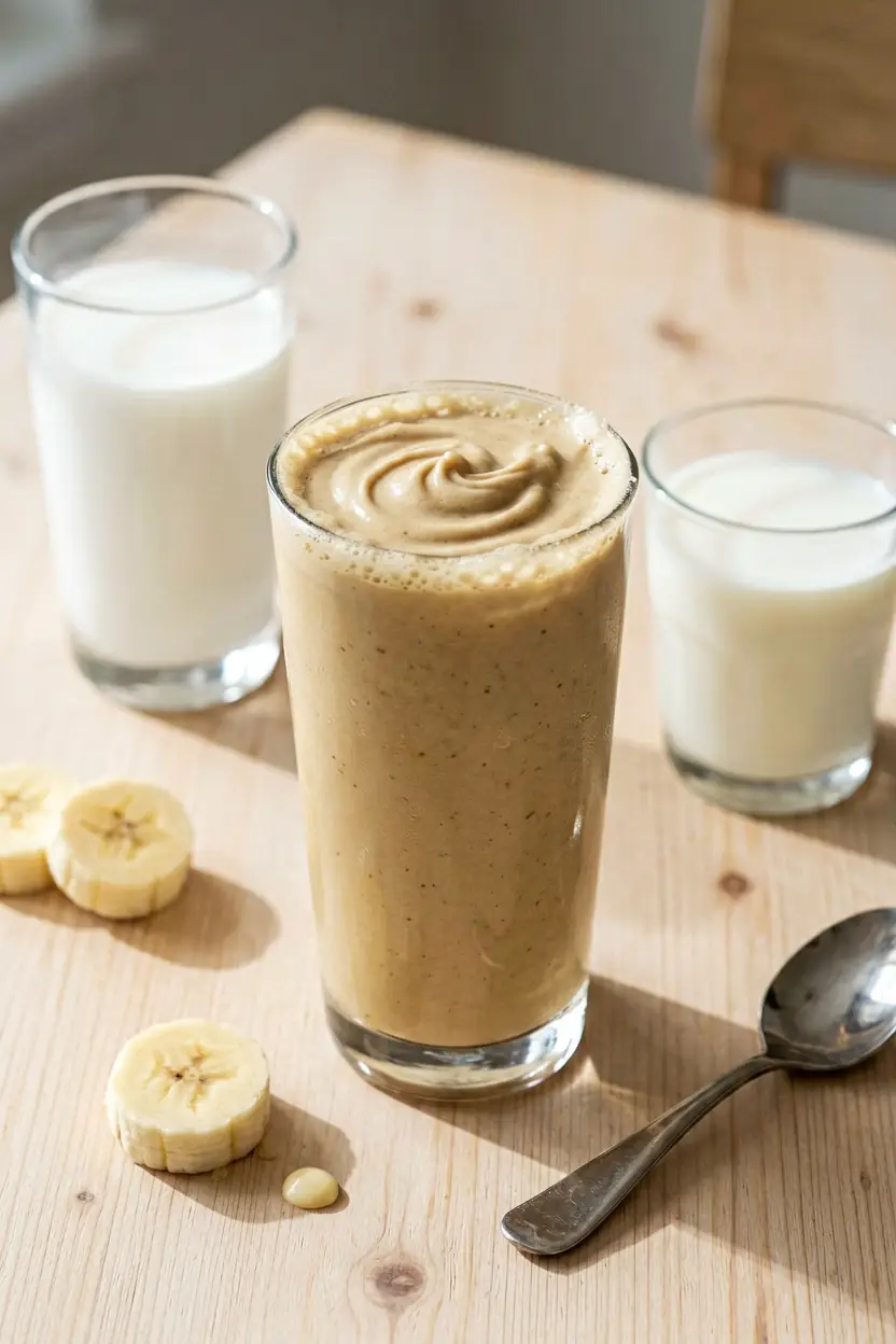 thick frozen peanut butter banana shake