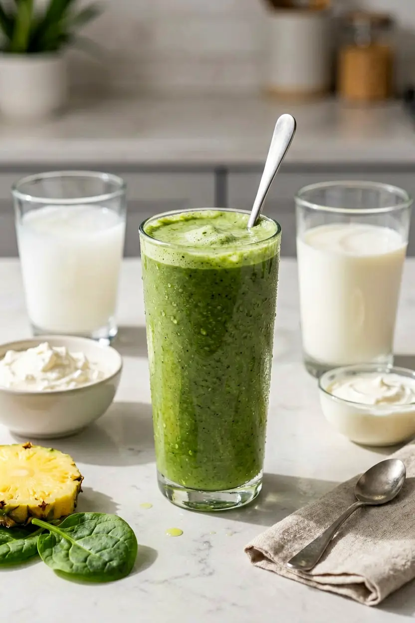 tropical green fruit smoothie