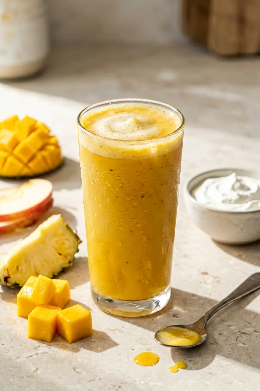 tropical mango yogurt smoothie