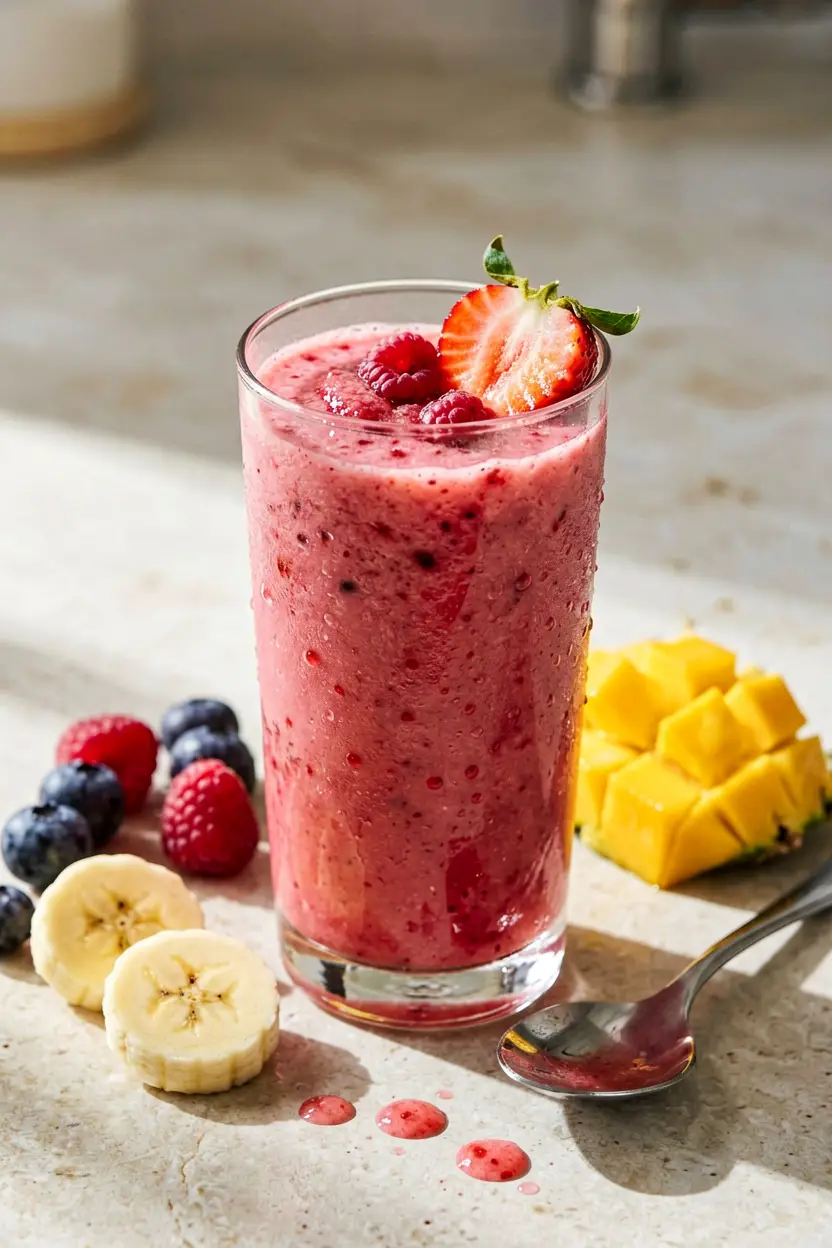tropical strawberry banana smoothie