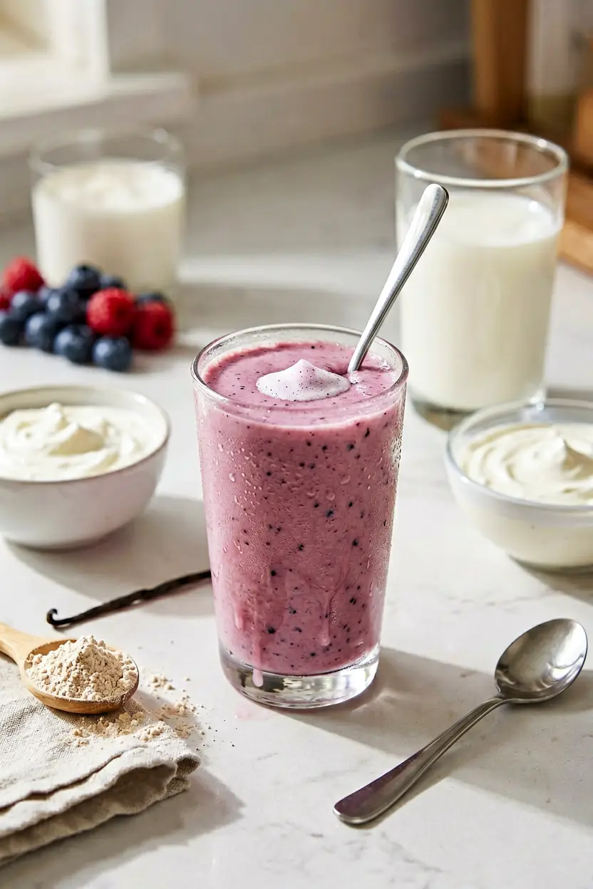 vanilla berry protein light smoothie