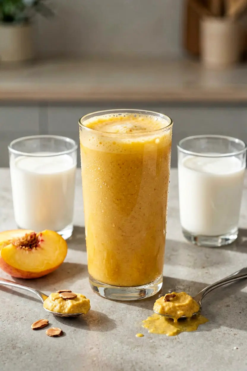 vegan peach almond smoothie
