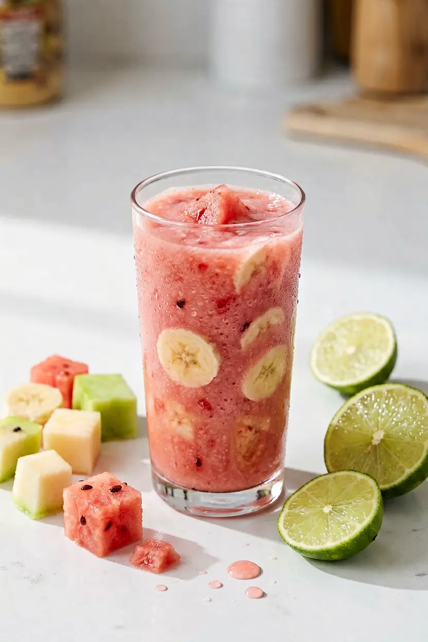 watermelon banana lime smoothie