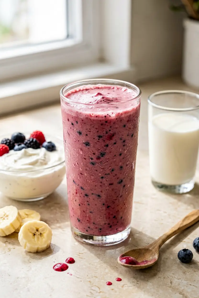 yogurt blueberry banana smoothie